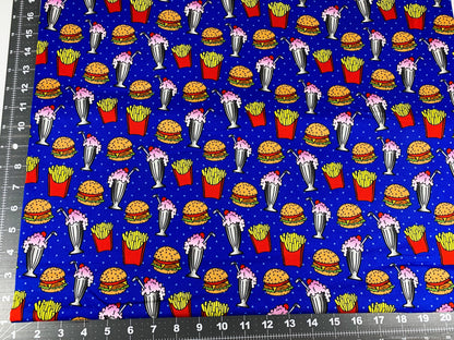 French fries and milkshake quilting fabric Mary Jo Fabrics