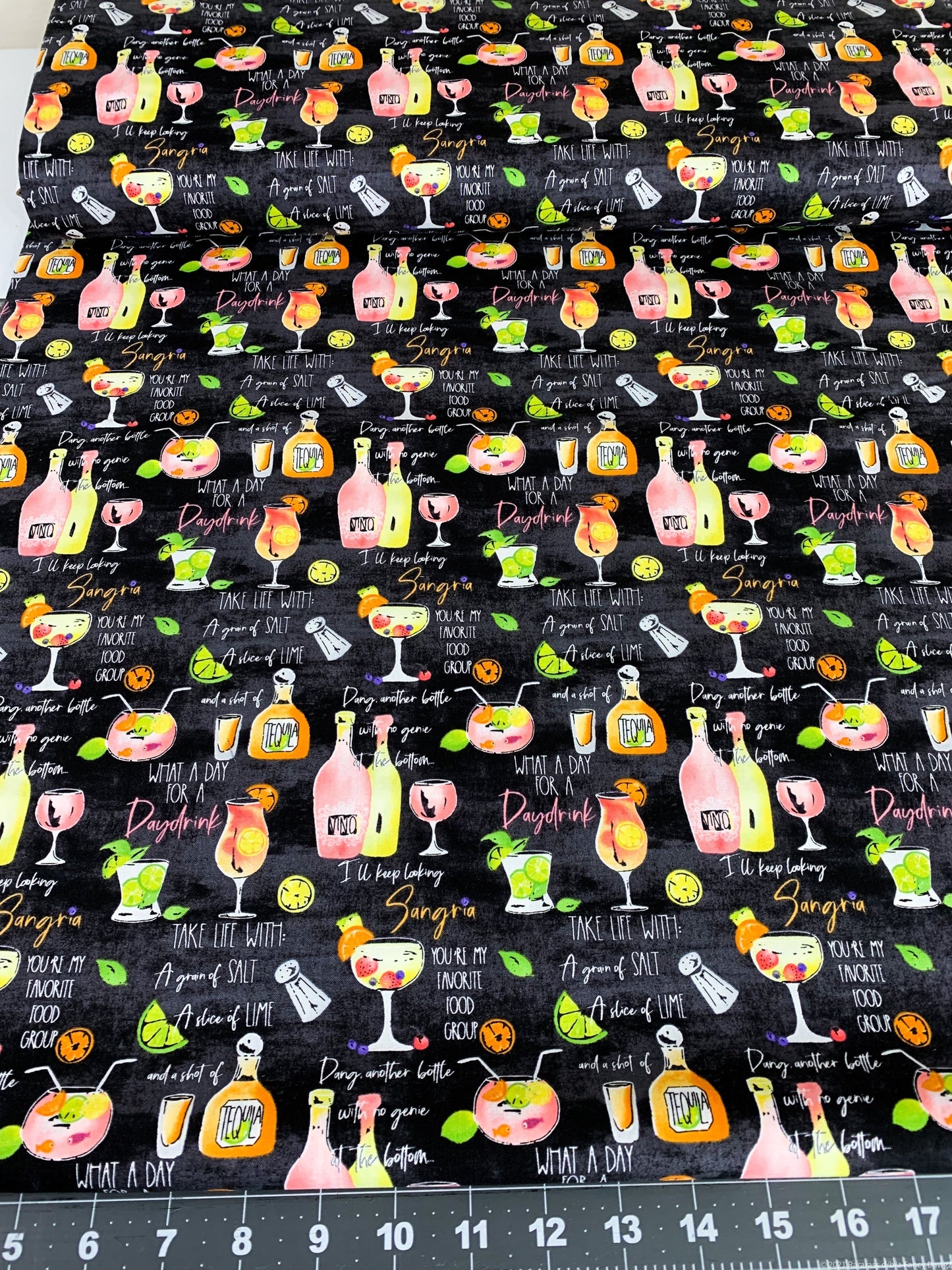 Cocktail fabric Sangria Tequila Drink fabric
