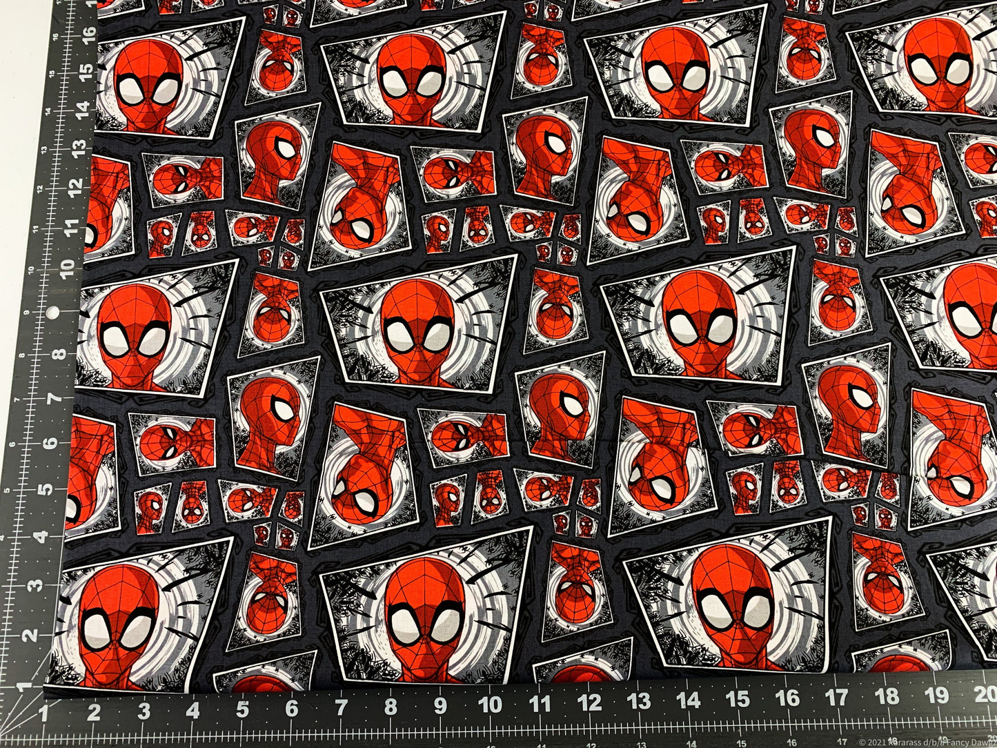 Comic Swirl Spiderman fabric Spiderman cotton