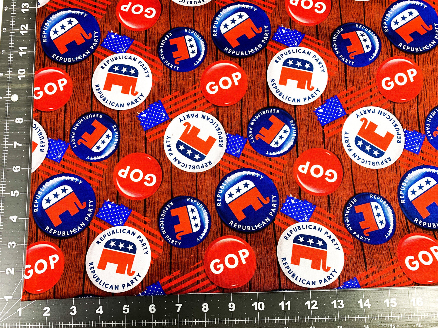 GOP Button Republican fabric DX-2075-0C Patriotic quilt fabric