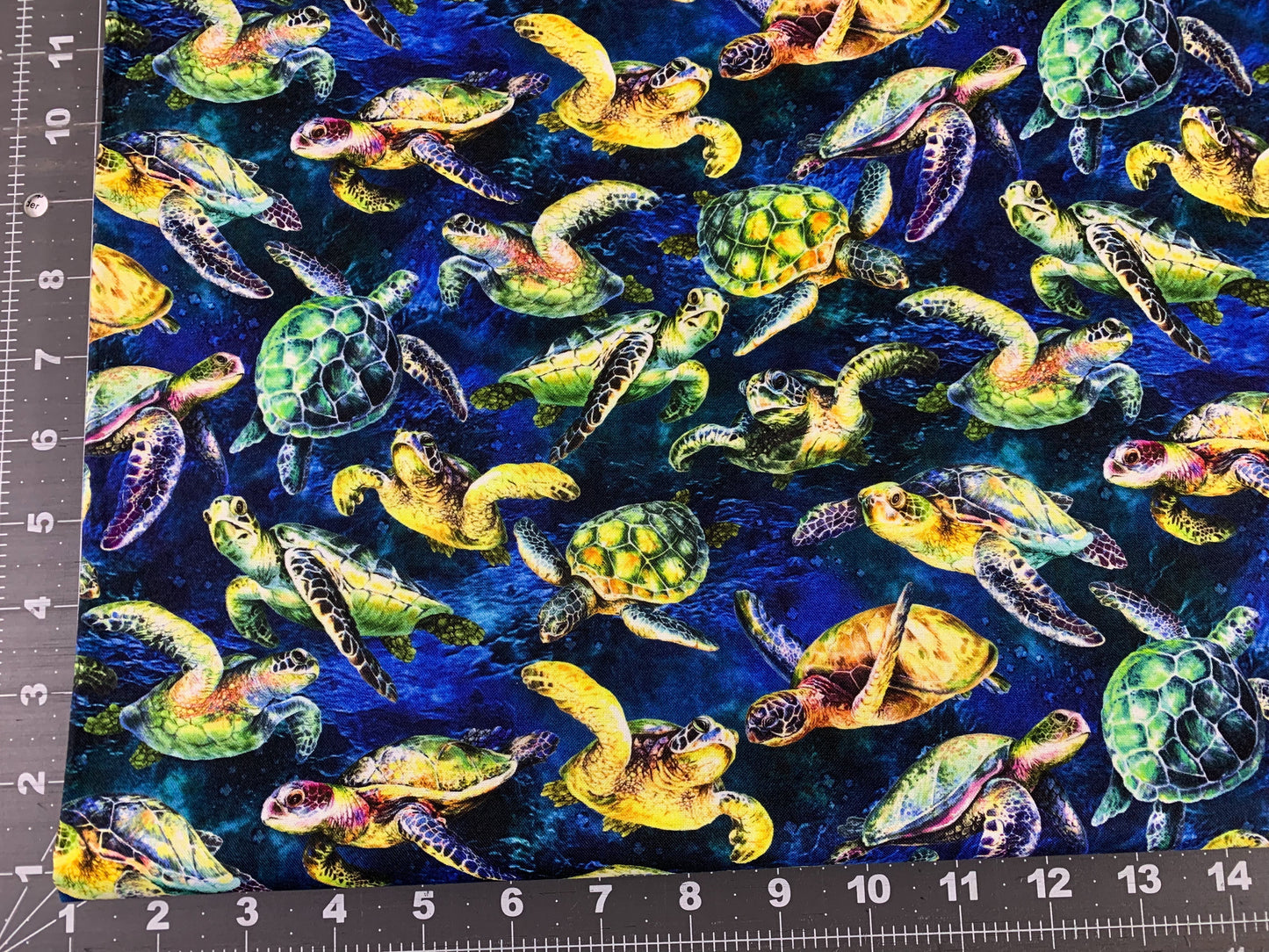 Dark Blue Sea Turtle fabric 59-3851 Sea cotton fabric