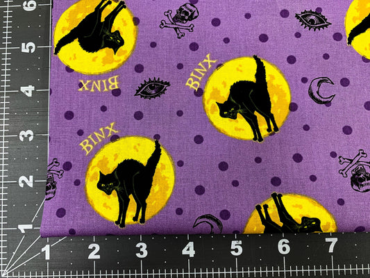 Binx black cat fabric Hocus Pocus fabric