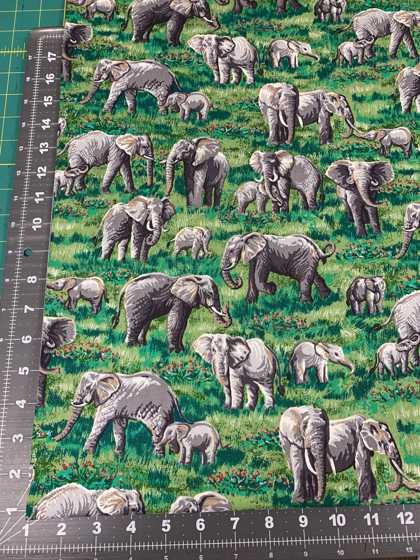 Elephant fabric Grey elephants on safari fabric