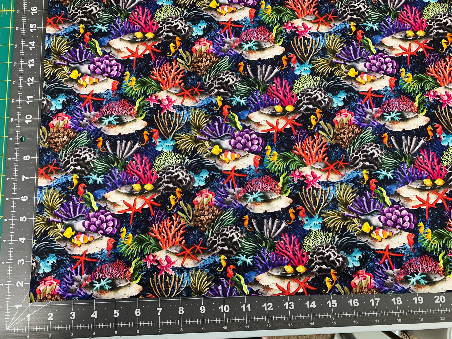Dark Blue Reef Ocean fabric 59-3861 Sea fabric