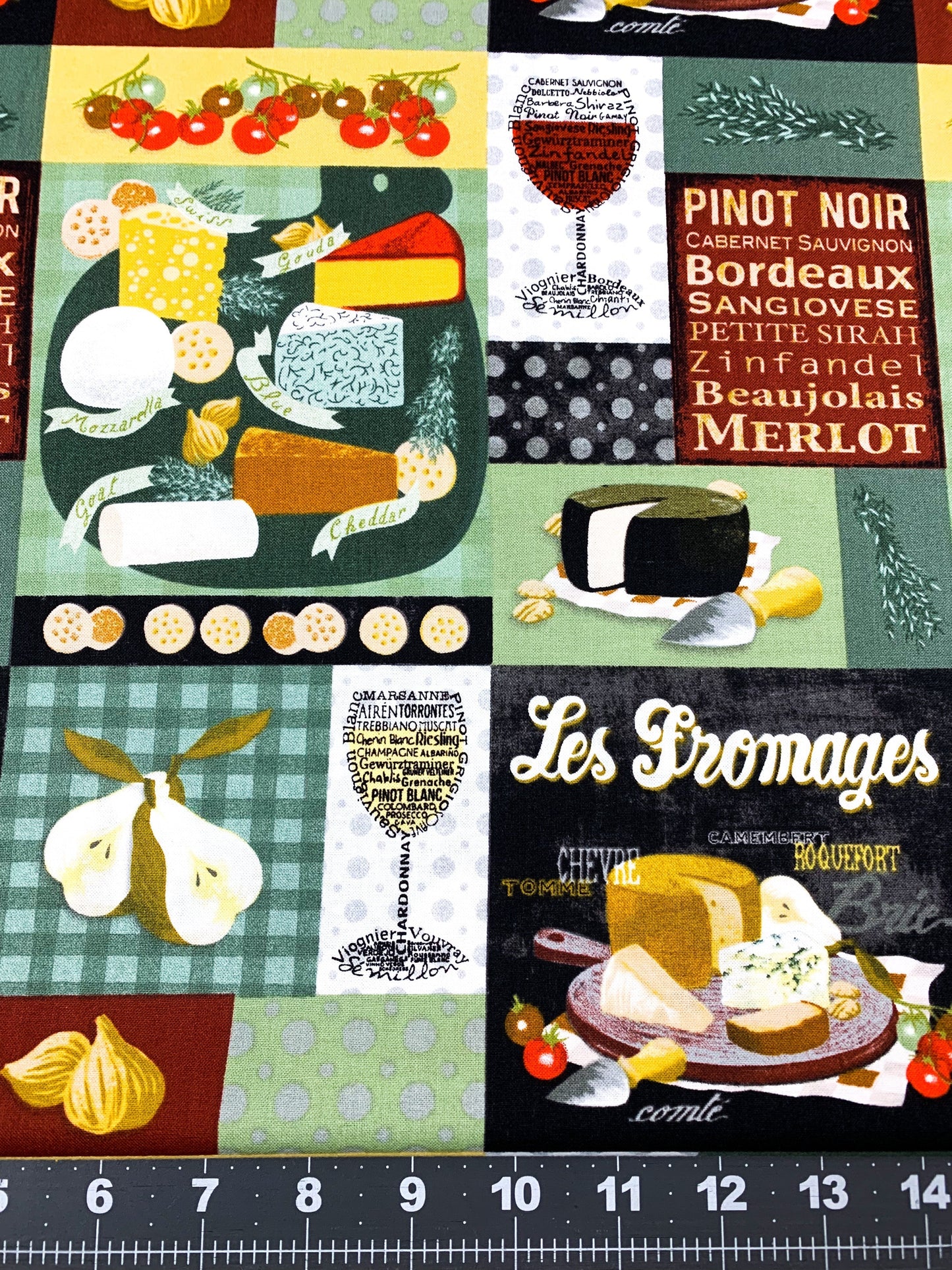 Cheese and Wine fabric  10394 Charcuterie & Cocktails