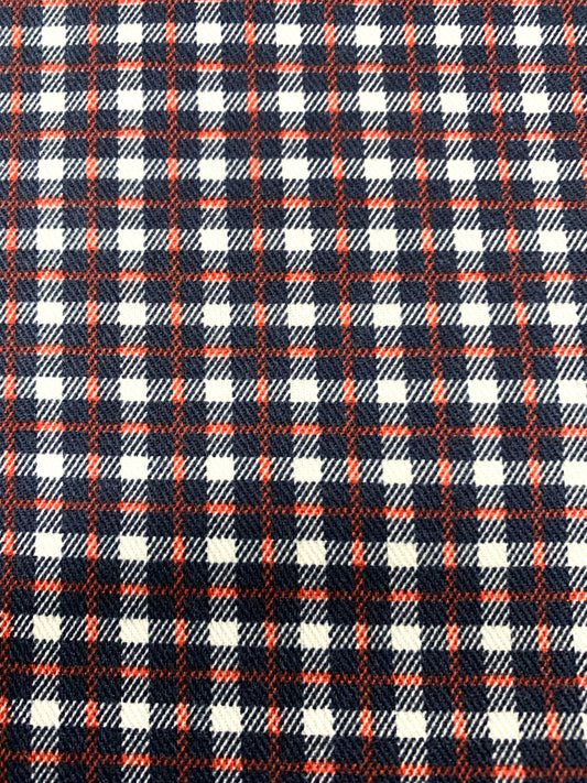 Red White and Blue plaid fabric 60" poly cotton twill