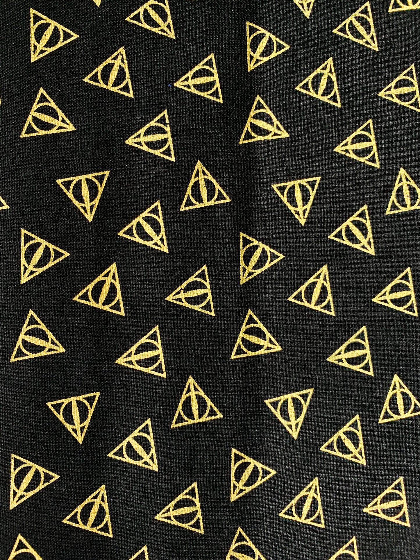 Harry Potter fabric Gold Metallic Deathly Hallows Logo