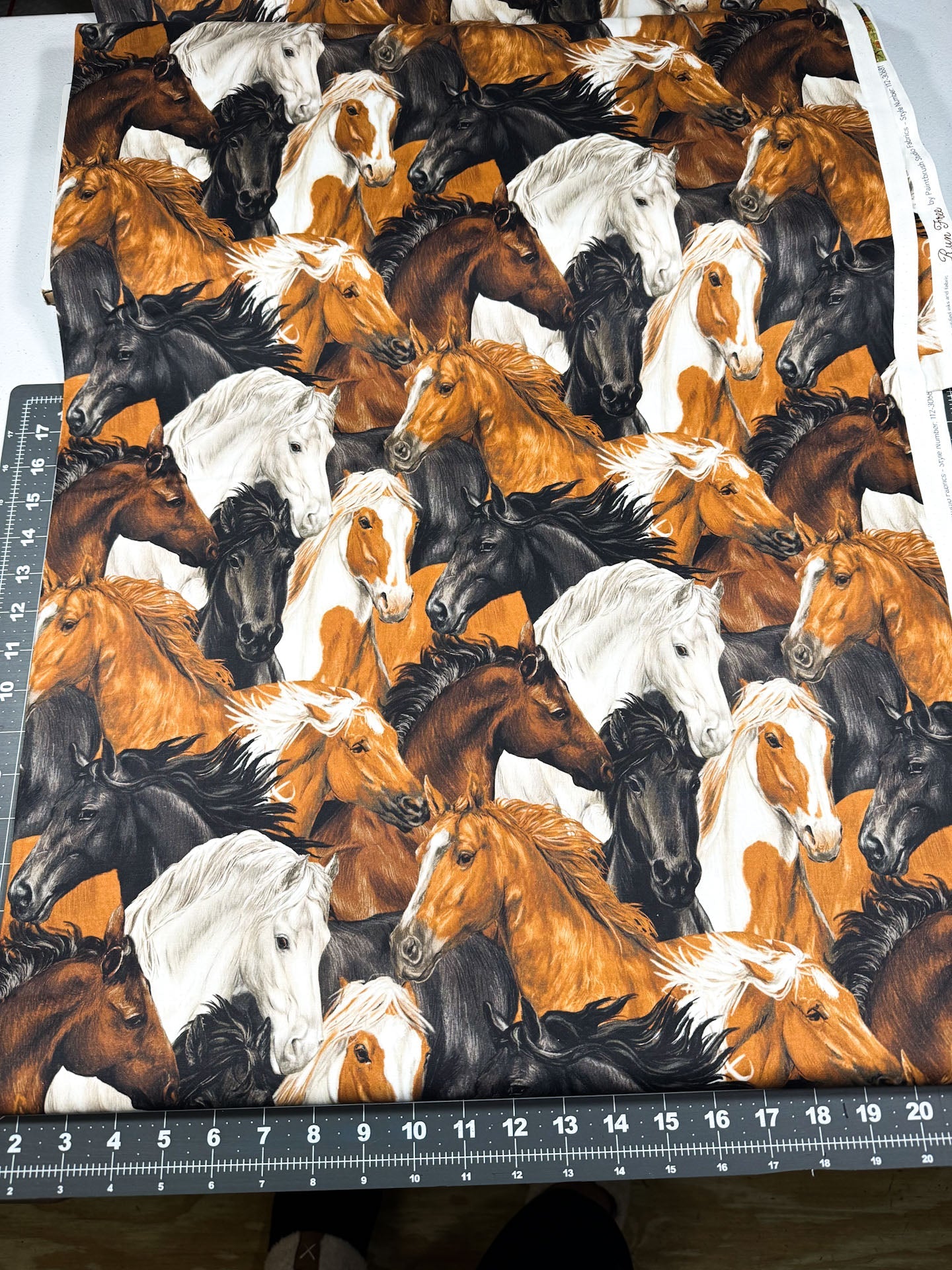Run Free Horses fabric Paintbrush Studios horse cotton fabric