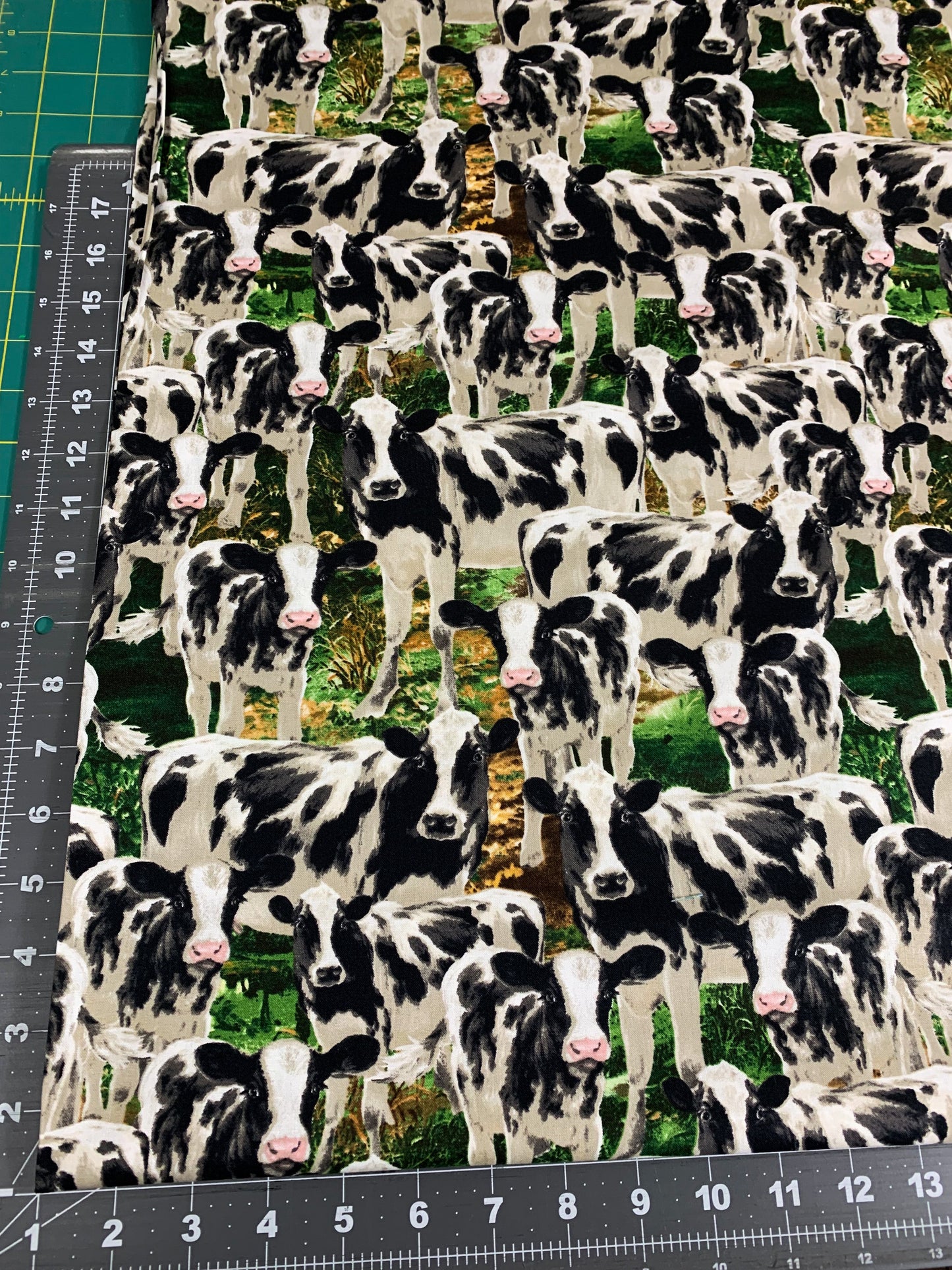 Farm Cow fabric C8337 Black White Cows cotton fabric