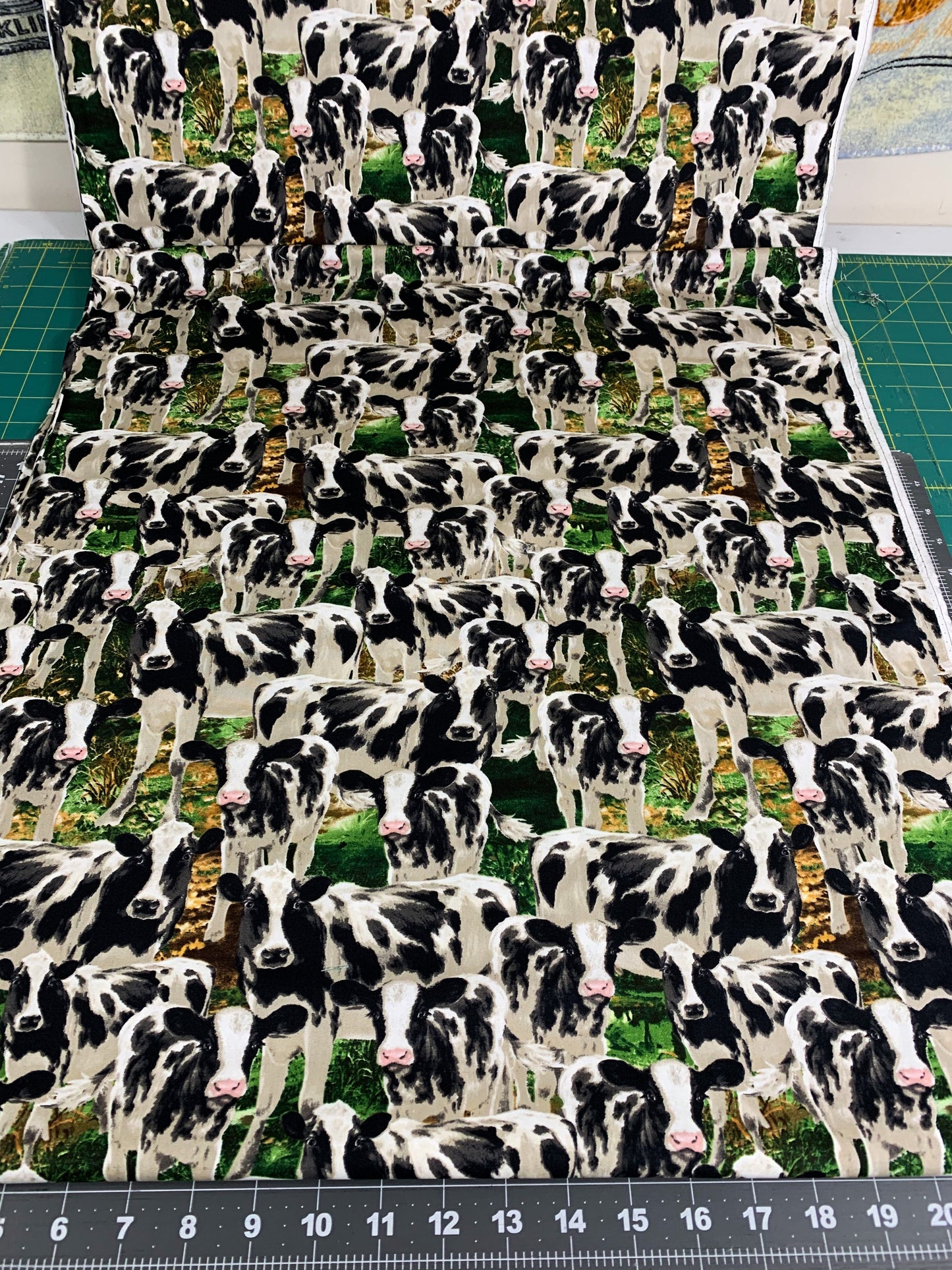 Farm Cow fabric C8337 Black White Cows cotton fabric