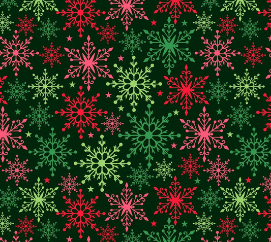 Rainbow Snowflake fabric  3073 Christmas fabric