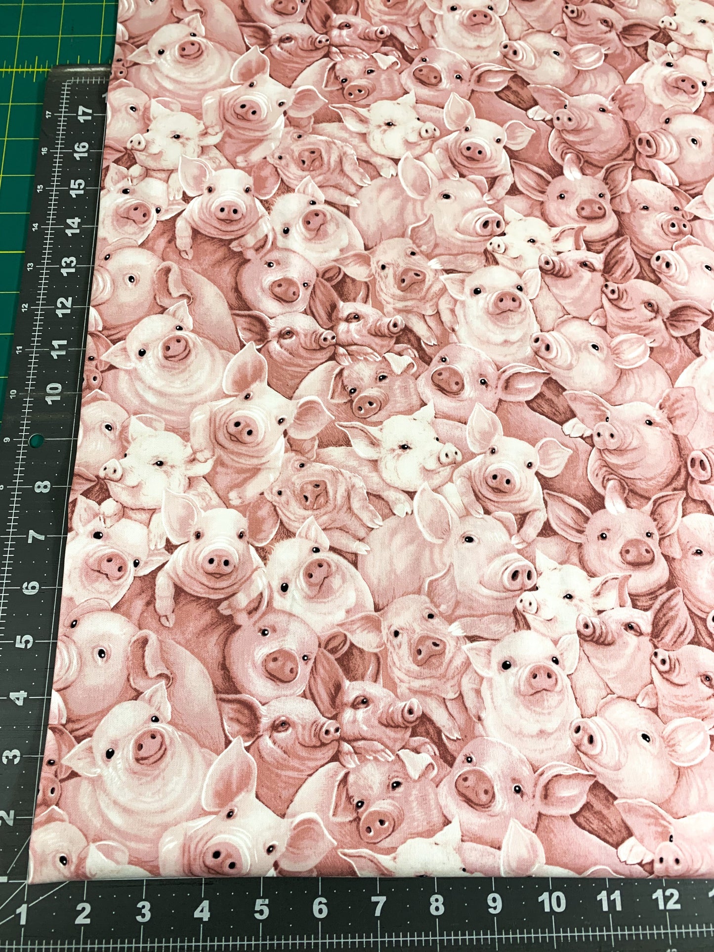 Pink pig fabric C8063 pigs cotton fabric