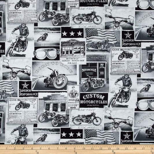 Vintage Motorcycle fabric C3646 Coast to Coast
