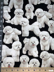 Bichon Frise Dog fabric C7526 cute white puppy fabric