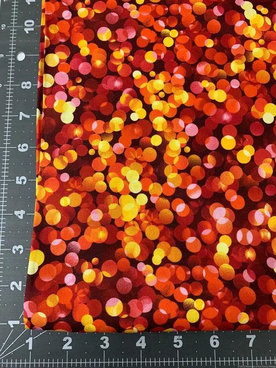 Magic Dots fabric C8535 Abstract fabric Orange Red Butterfly fabric