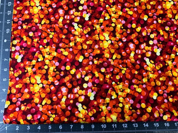 Magic Dots fabric C8535 Abstract fabric Orange Red Butterfly fabric