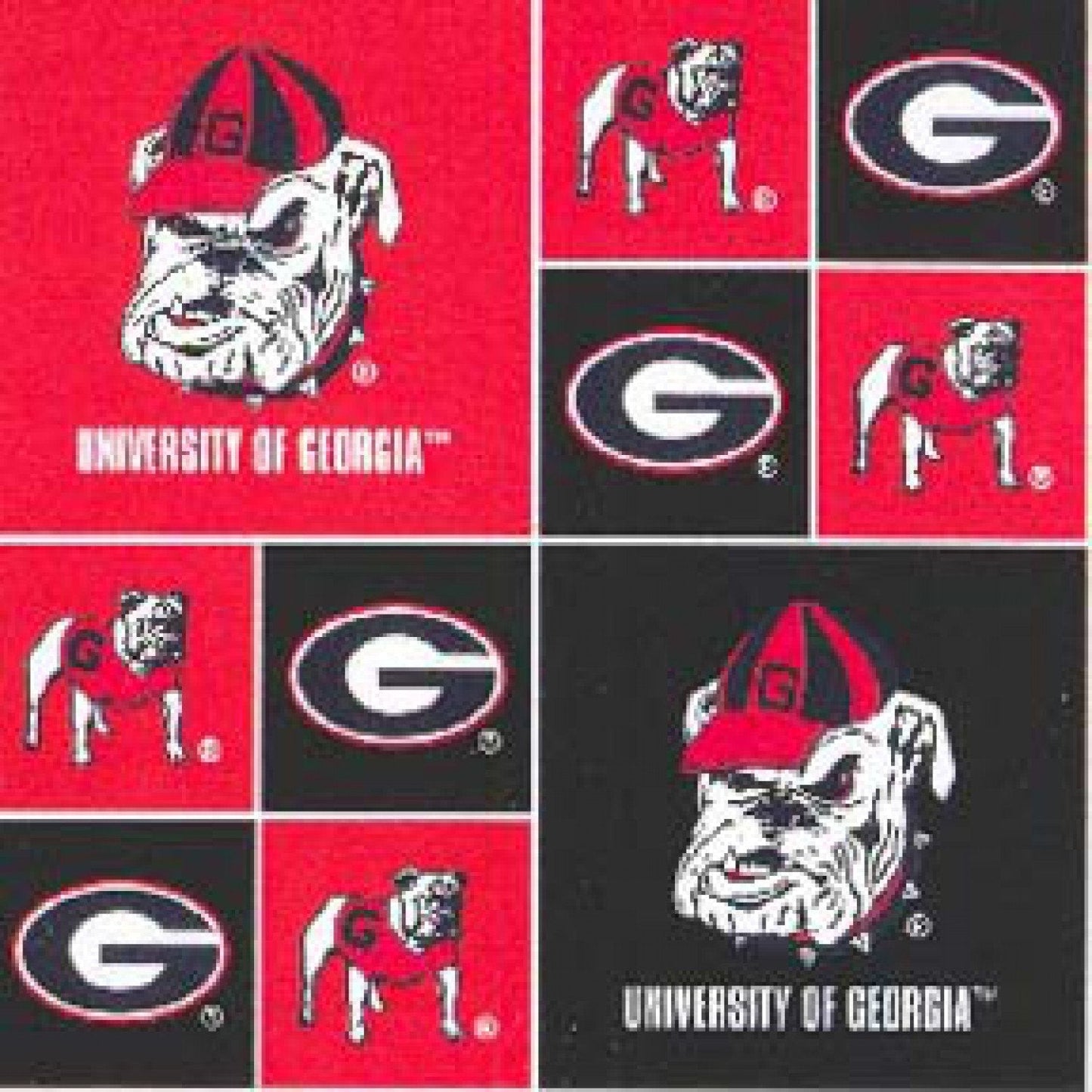 Georgia fabric GA020 UGA fabric Georgia Bulldogs cotton fabric