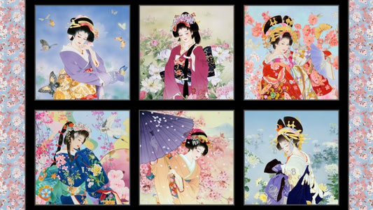 Geisha Girl Japanese fabric 11 inch square block