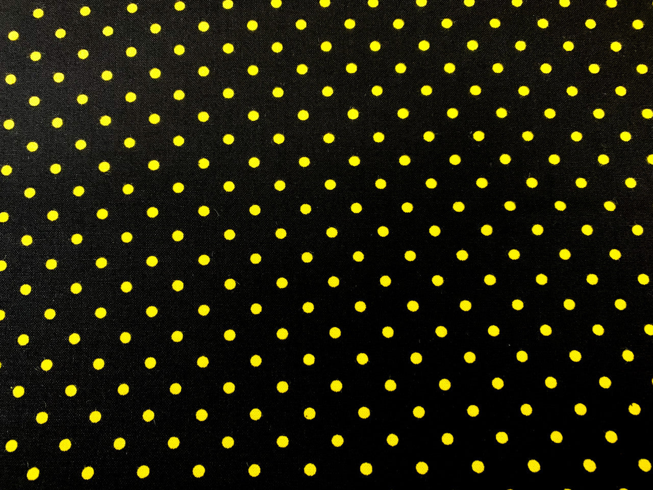 Yellow Polka Dot fabric C1820 Bee Yellow dots on black