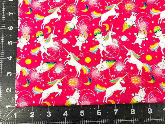 Pink Unicorn fabric 50211003 Magical Space